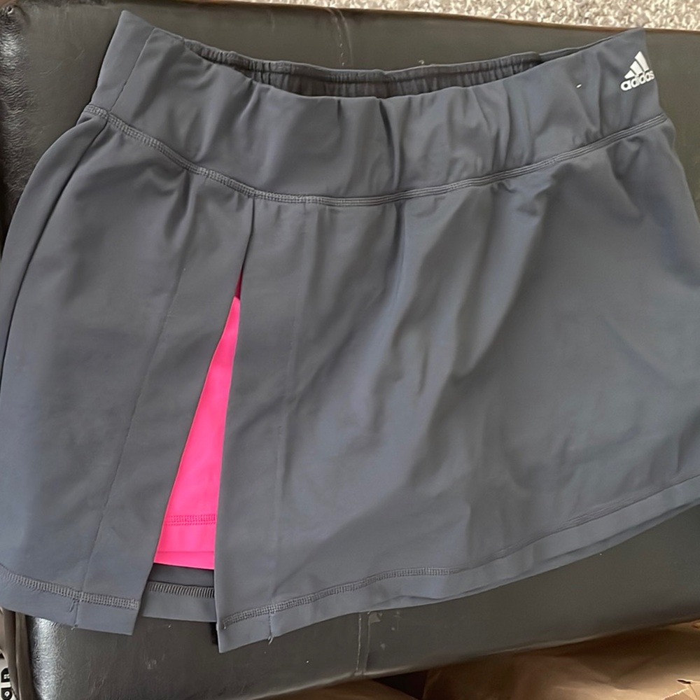 Adidas Women's Gray Skort with Pink Accent